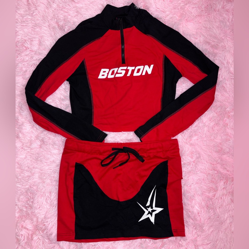 Red and Black Boston Athletic Set -Size Medium